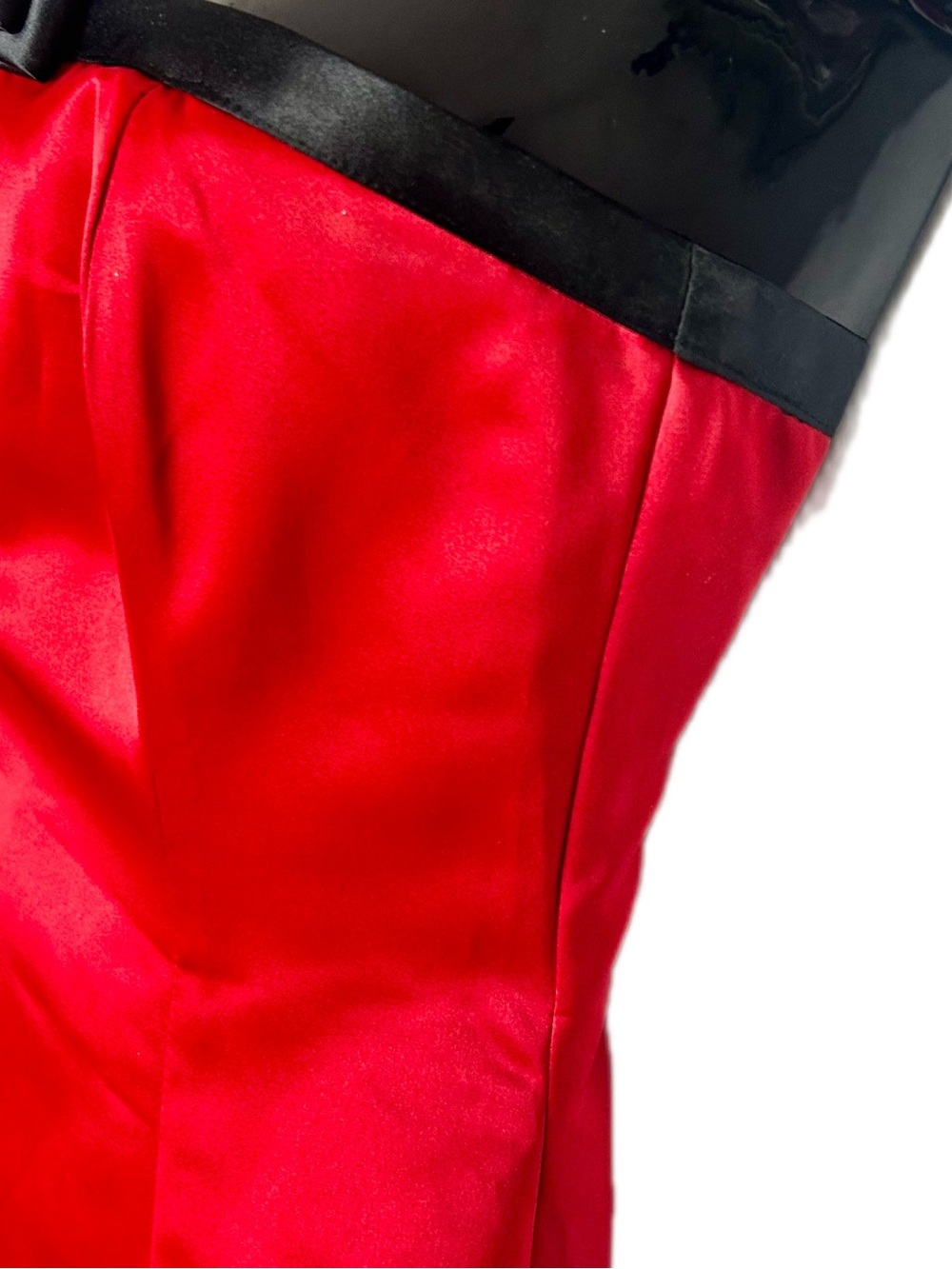 🌺 Fiesta Strapless Red A-Line Satin Cocktail Dress - Picture 9 of 15